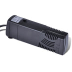 Black electronic device with a cable on a white background