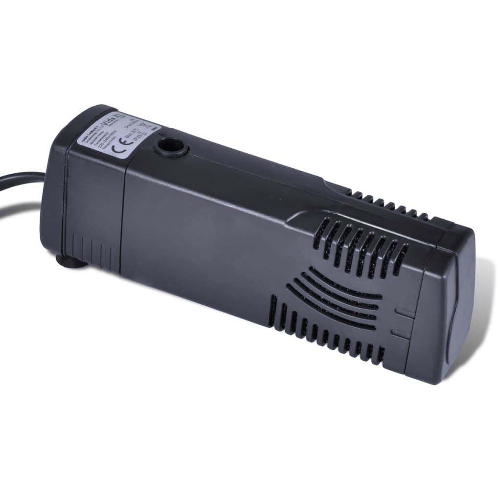 Black electronic device with a cable on a white background