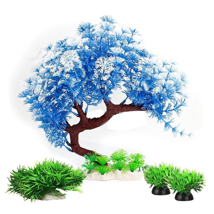 Durable plastic aquatic plants for aquarium decoration