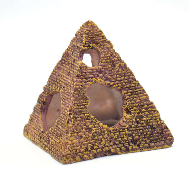 Resin pyramid aquarium decoration for fish tank landscaping