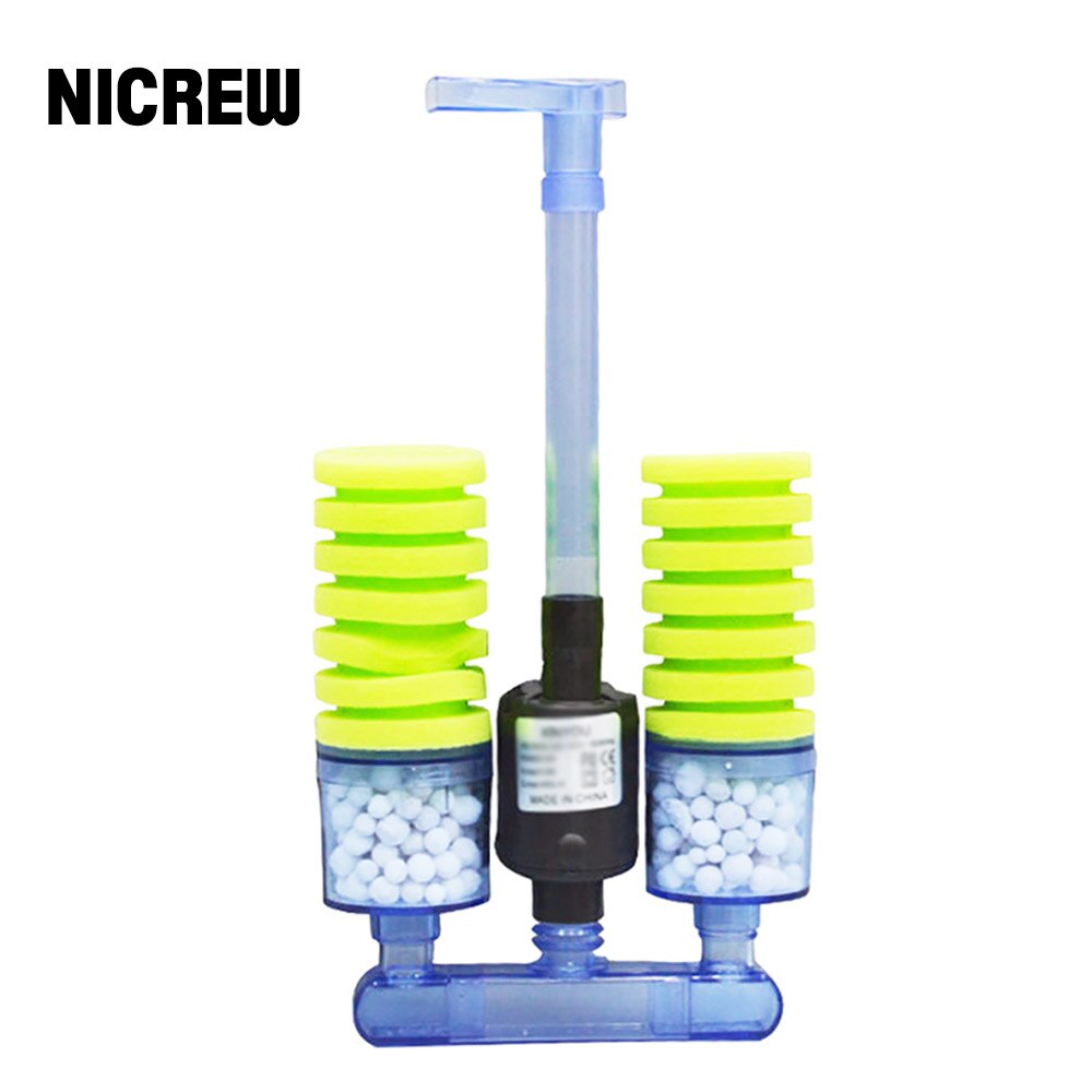 NICREW water filter with blue and yellow components on a white background