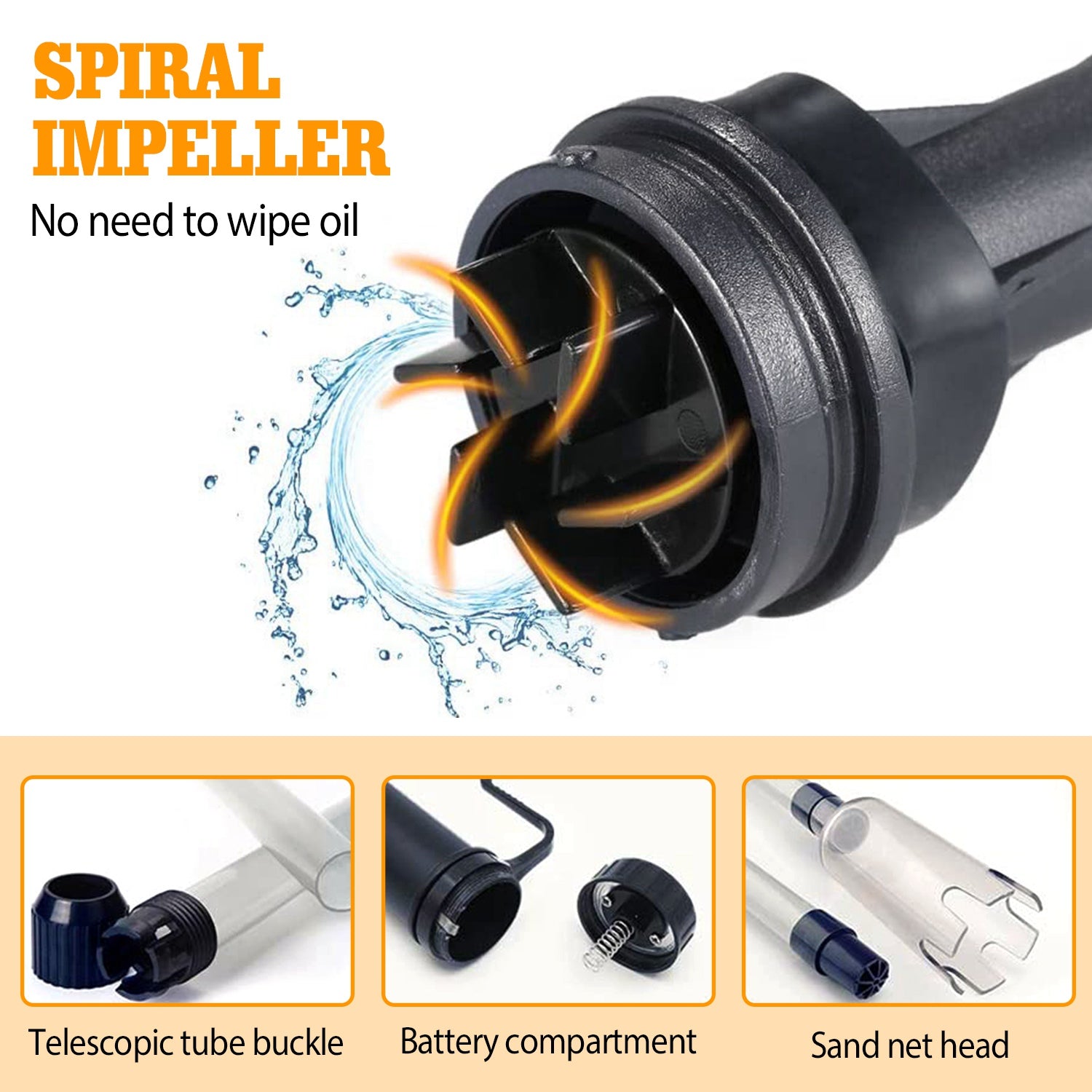 Aquarium vacuum water changer with built in siphon hose