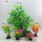 Set of artificial plants in various sizes on a white background