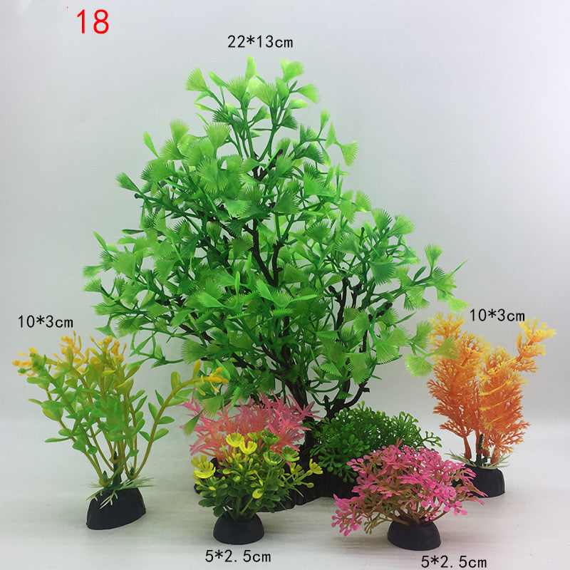 Set of artificial plants in various sizes on a white background