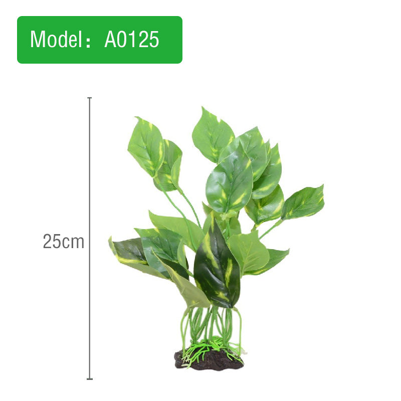 Artificial green plant with measurement on a white background