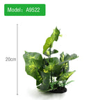 Artificial green plant with measurement on a white background, model A9522.