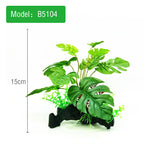 Artificial green plant with a stand on a white background, labeled 'Model: B5104' and '15cm'.