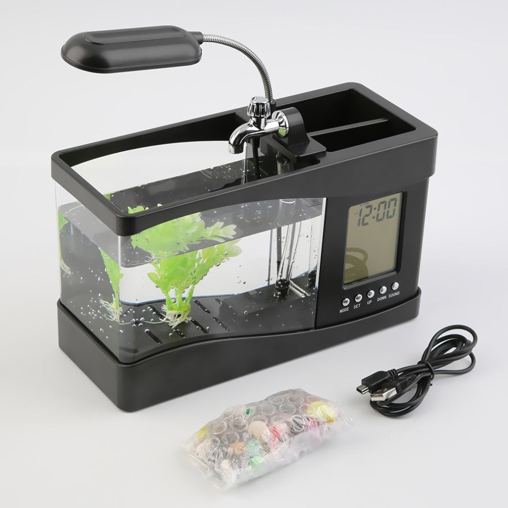 Desktop mini aquarium calendar lamp with LED light