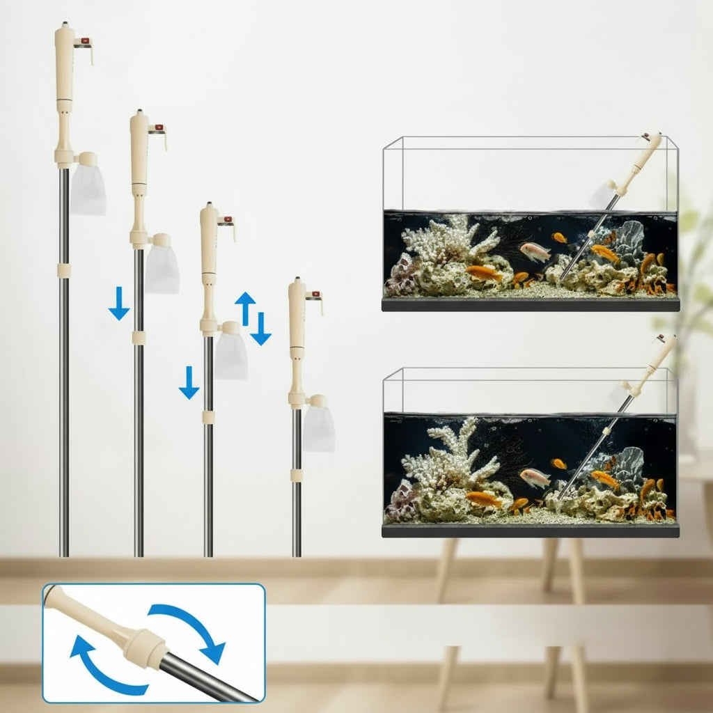 Electric fish tank gravel vacuum cleaner for aquarium maintenance