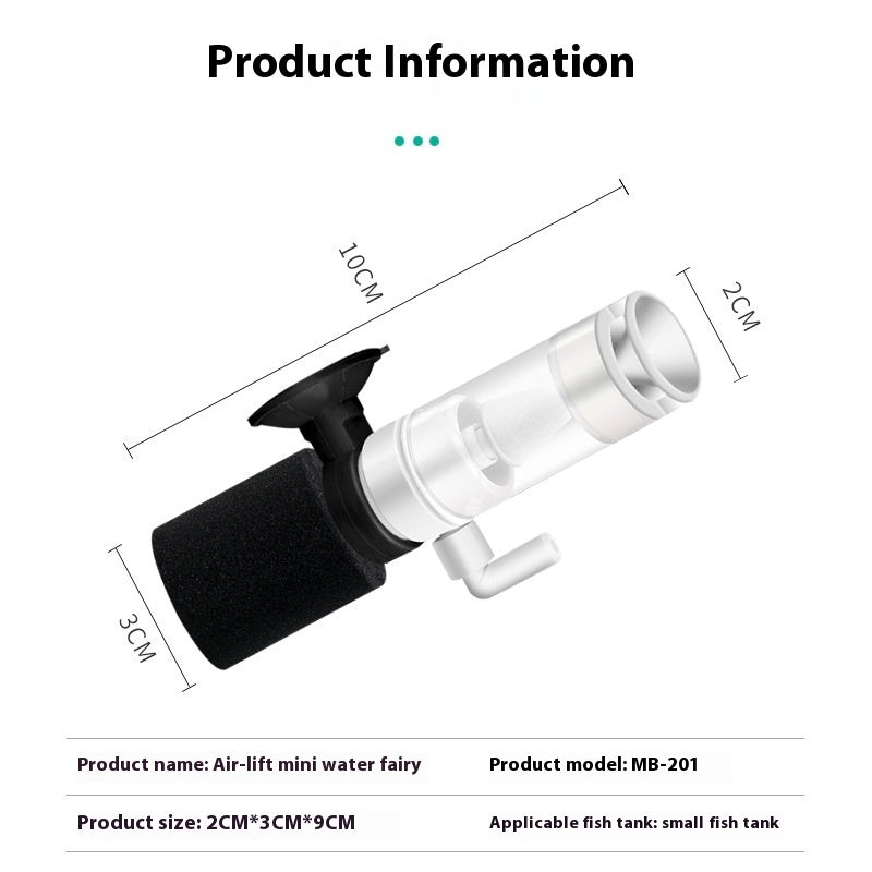Fish waste suction device for small aquarium cleaning
