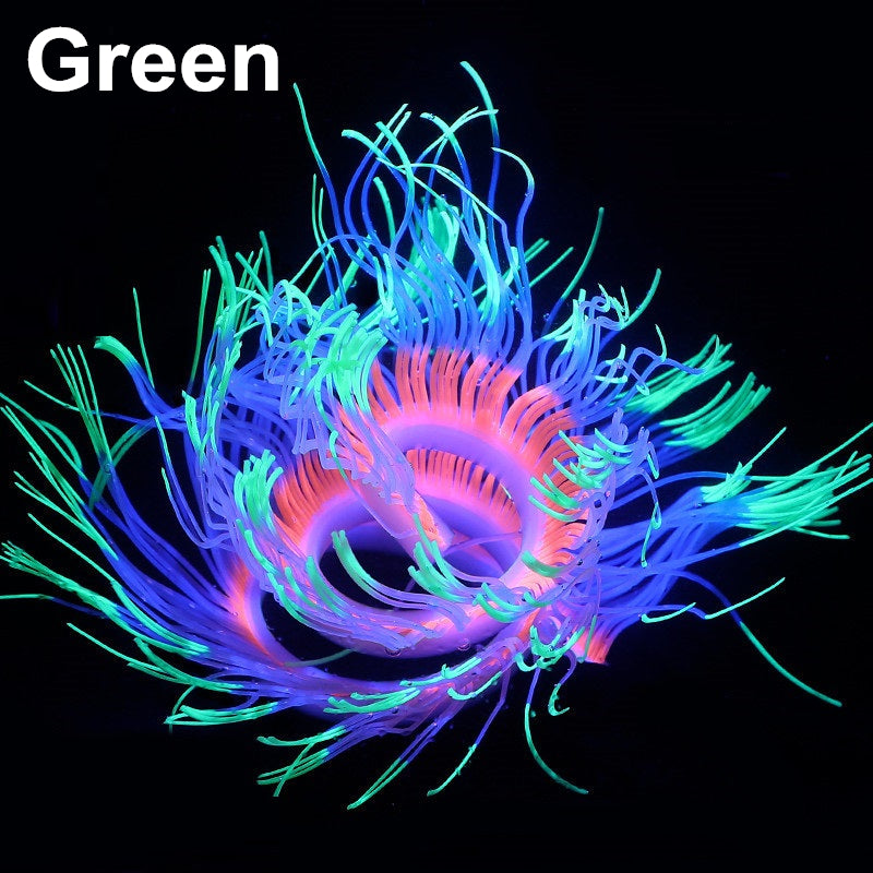 Soft silicone sea anemone ornament for fish tank decoration