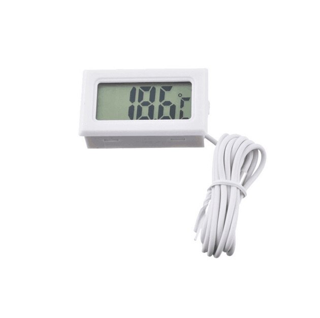 Digital thermometer with a cable on a white background