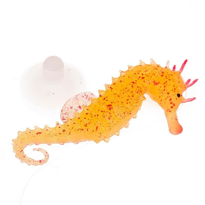 Floating seahorse aquarium decoration with invisible line