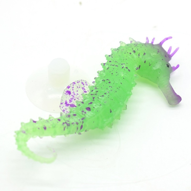 Glow in the dark seahorse ornament for aquarium decoration