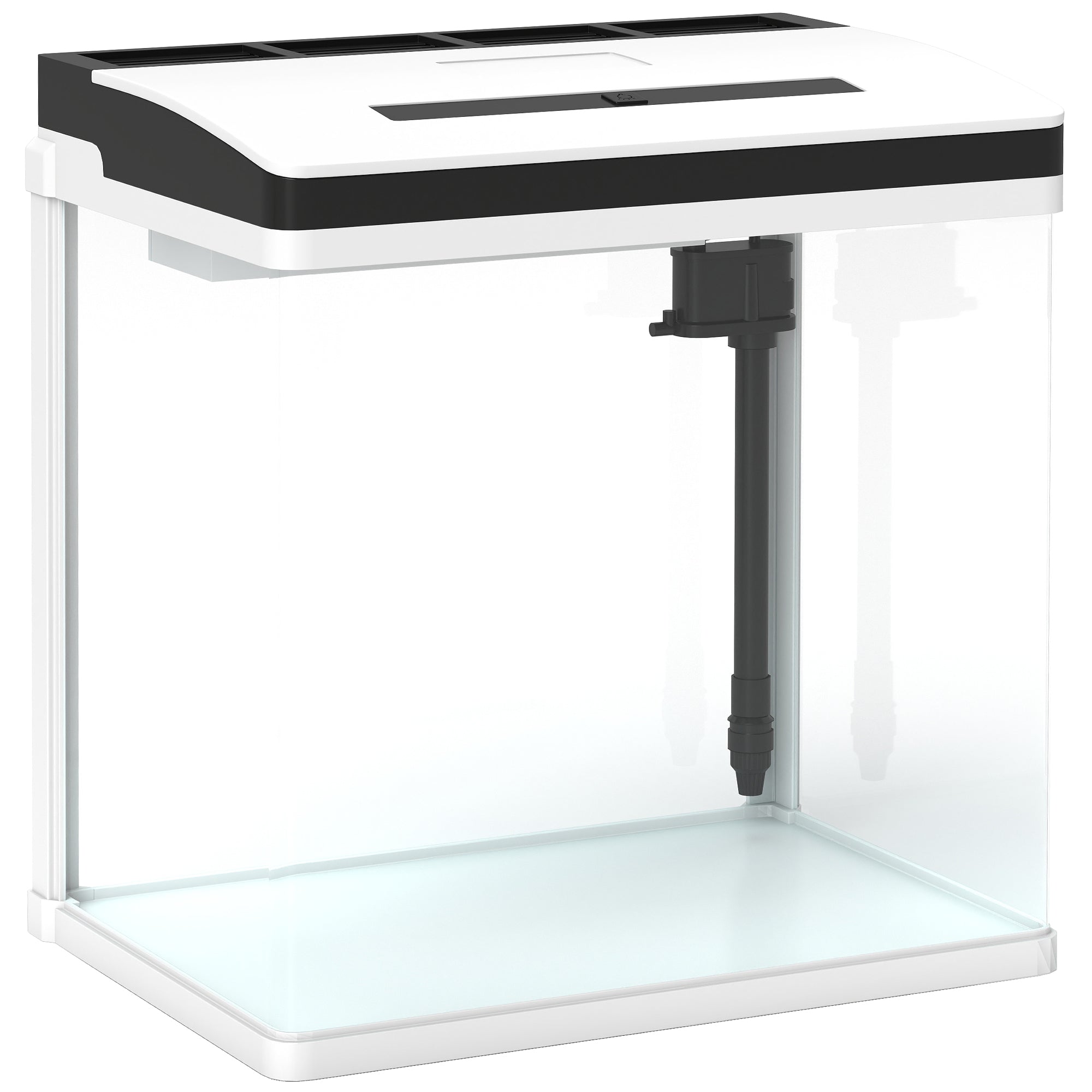 PawHut 28L glass aquarium fish tank with LED light