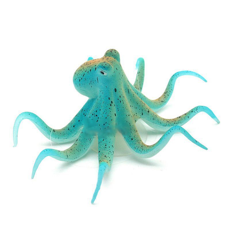 Blue octopus toy on a white background