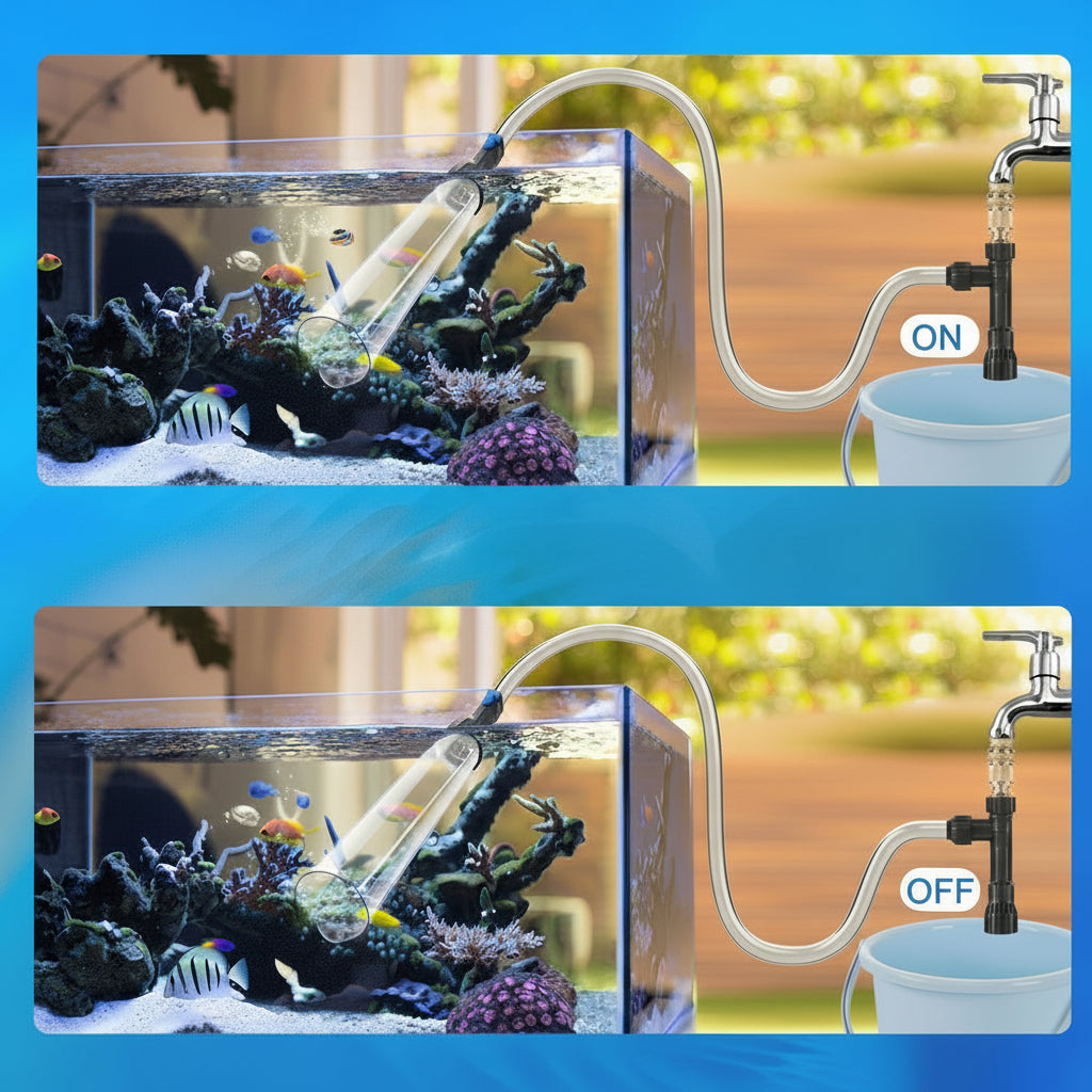 Siphon fish tank cleaner kit for gravel and sand cleaning